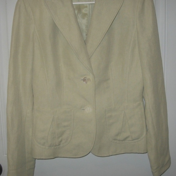 Ann Taylor Size 2 Blazer Jacket Linen Green - Picture 3 of 5